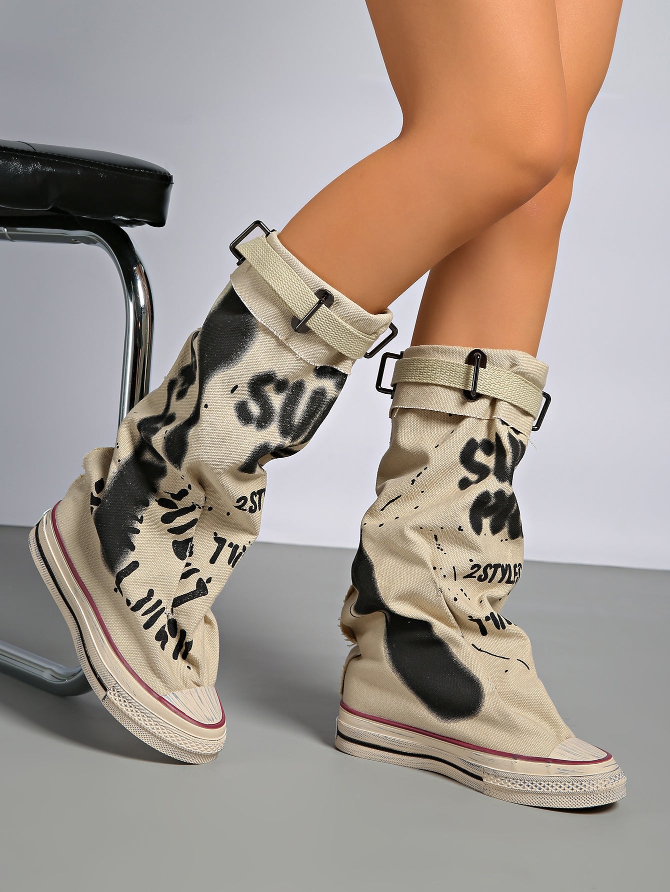 Rowan Graffiti Buckle Boots