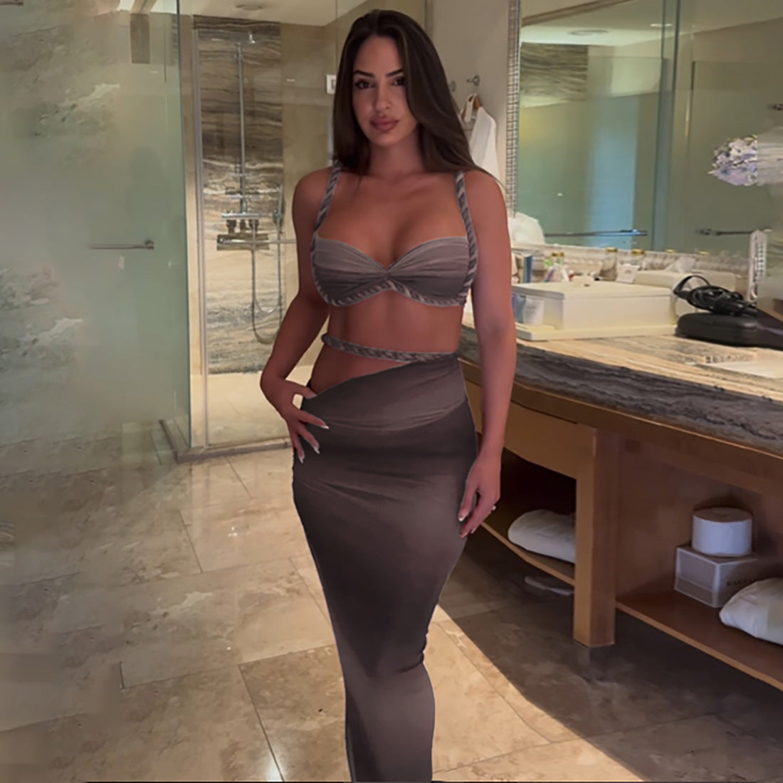 Valeria Cut-Out Uzun Elbise