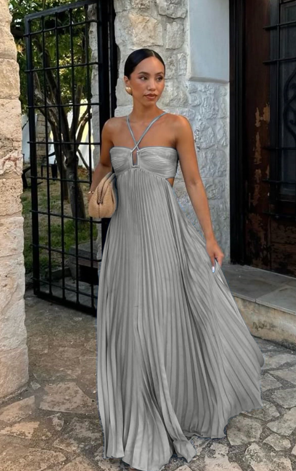 Mayce® Elegante | Celeste Maxi Elbise