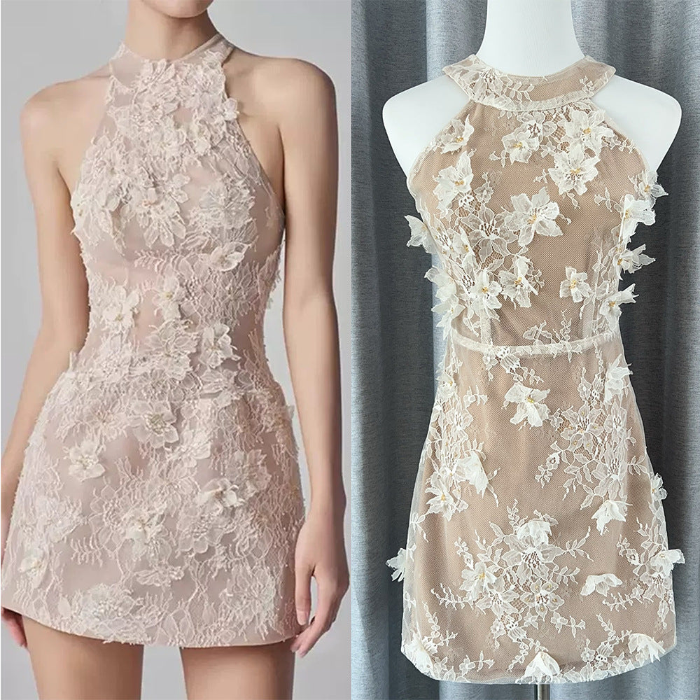 Blossom Lace 3D Floral Mini Dress
