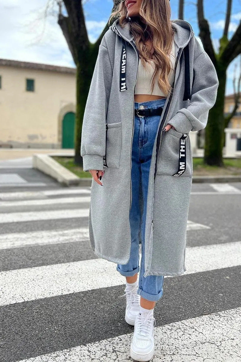 UrbanFlow Kapüşonlu Uzun Hırka