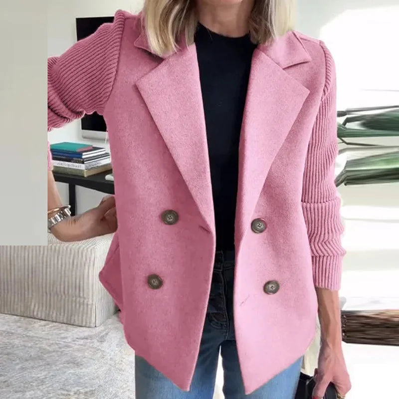Madison Textured Double-Breasted Blazer
