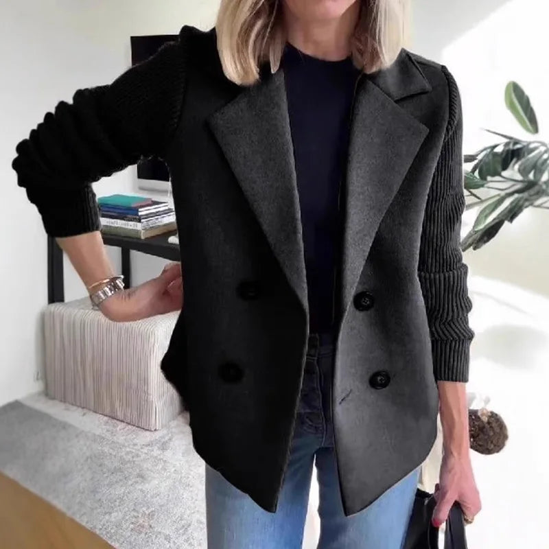 Madison Textured Double-Breasted Blazer