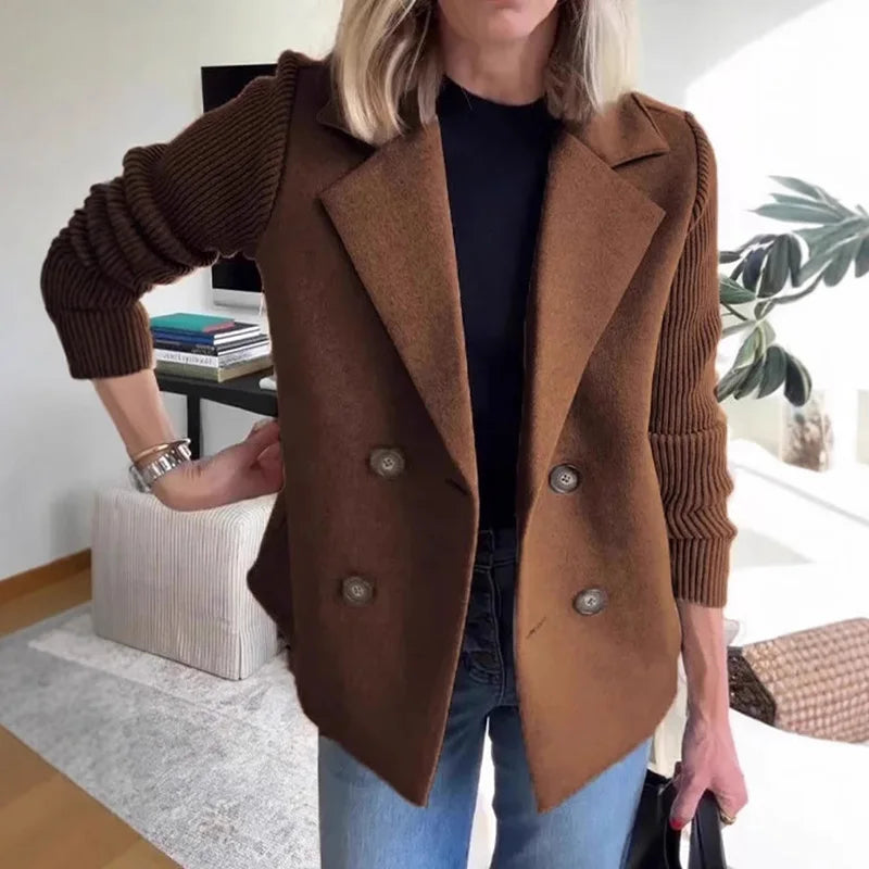 Madison Textured Double-Breasted Blazer