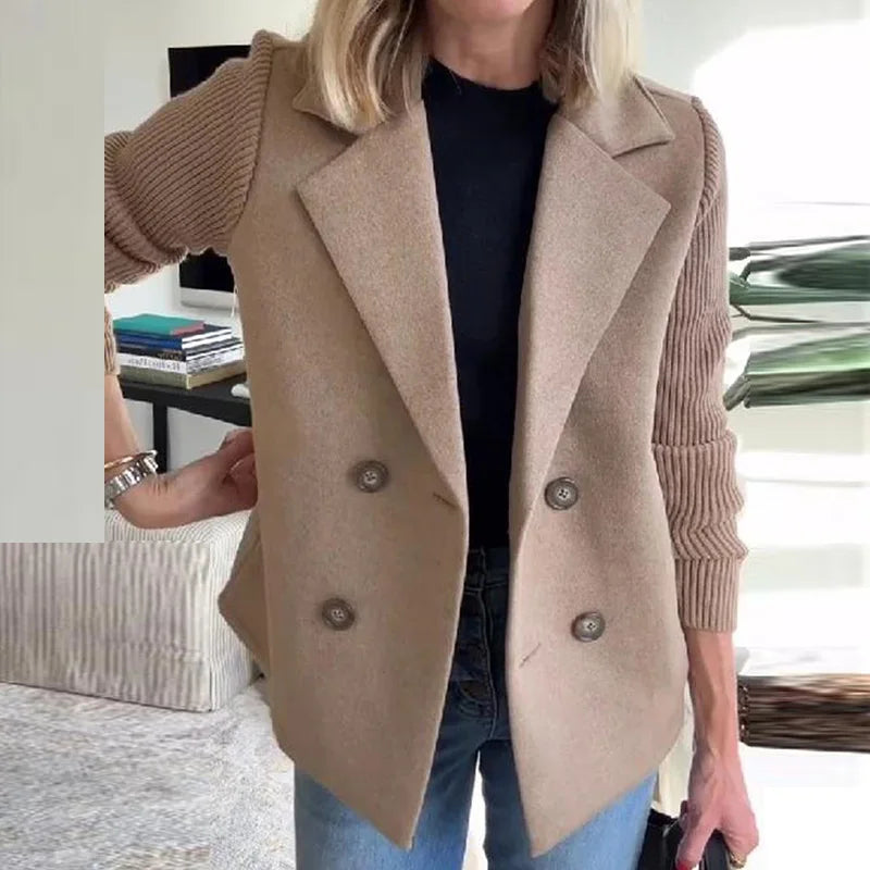 Madison Textured Double-Breasted Blazer