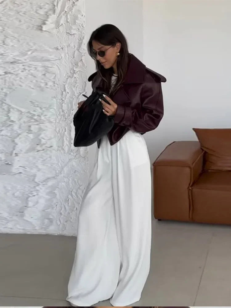 Vesper Kısa Faux Leather Ceket