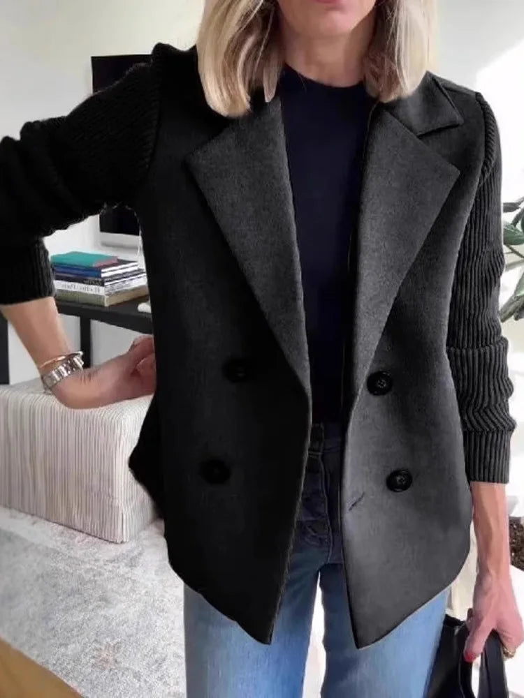 Madison Textured Double-Breasted Blazer