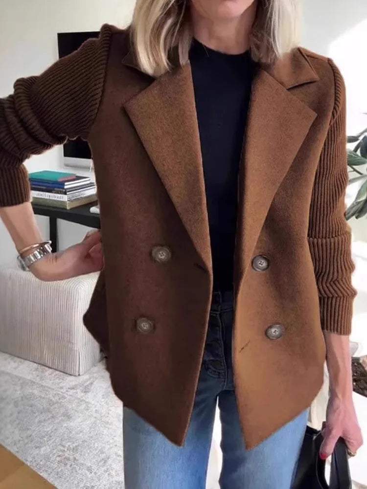 Madison Textured Double-Breasted Blazer