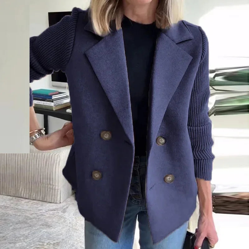 Madison Textured Double-Breasted Blazer