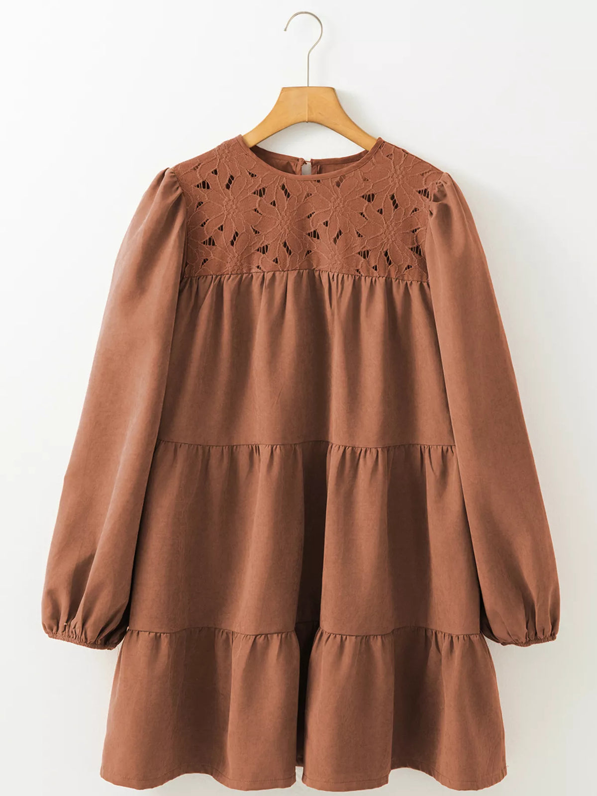 Floral Lace Crochet Tiered Ruffled Mini Dress – Mayce Halloween Edit