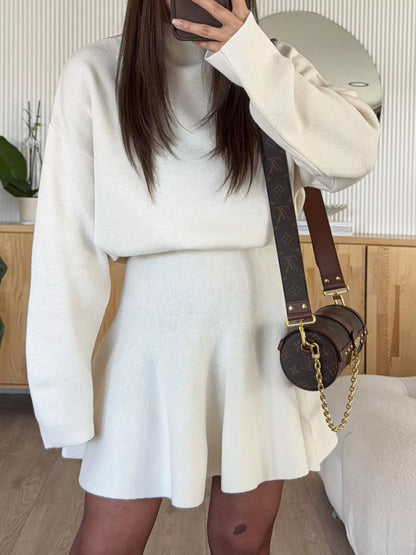 Elise Mock Neck Knit Top & Flared Skirt Set by Mayce Elegante — product image 1