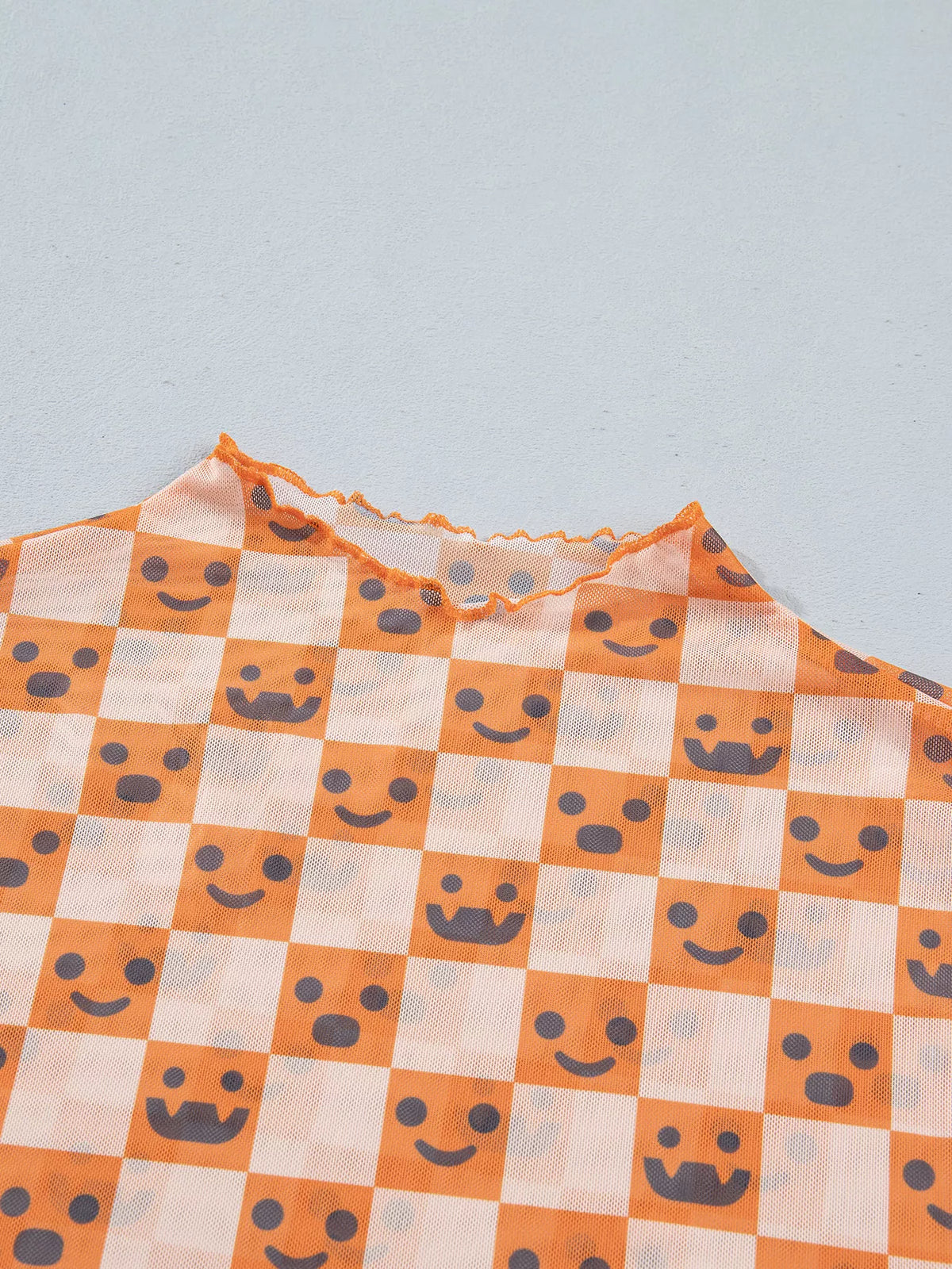 Abstract Halloween Pattern Long Sleeve Mock Neck Blouse – Mayce Halloween Edit