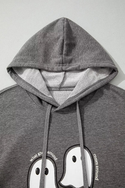 Halloween Ghost Print Mineral Wash Oversize Hoodie – Mayce Halloween Edit