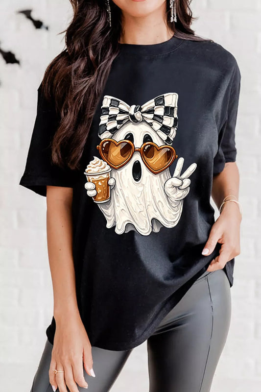 Full Size Halloween Ghost Graphic Short Sleeve T-Shirt Plus Size – Mayce Halloween Edit
