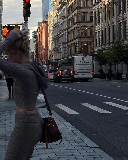 Maycee Elegante Signature Cable Knit Hooded Set