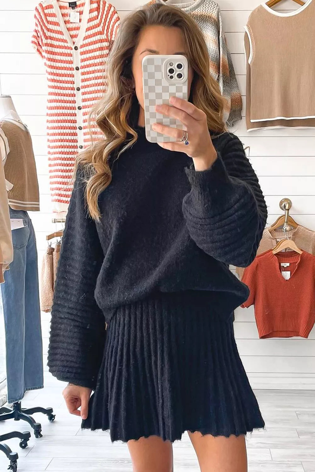 Lena Round Neck Knit Top & Skirt Set by Mayce Elegante — product image 2
