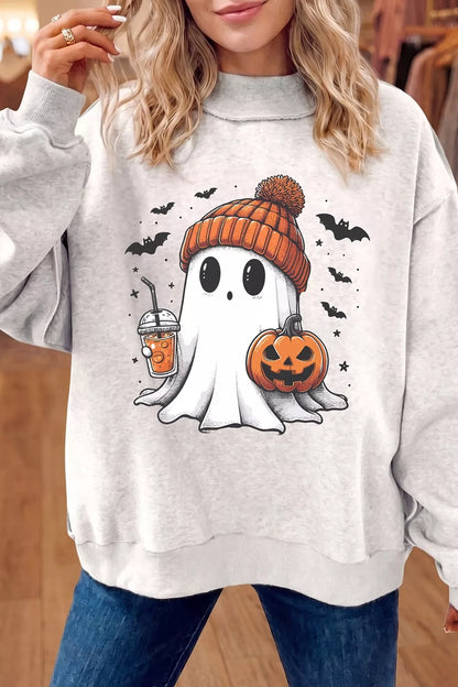 Reversible Halloween Graphic Mock Neck Tunic Sweatshirt – Mayce Halloween Edit
