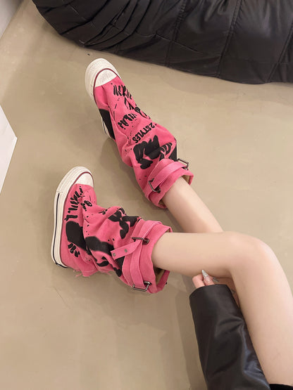Rowan Graffiti Buckle Boots