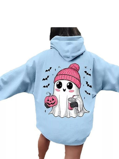Full Size Halloween Graphic Long Sleeve Hoodie Plus Size – Mayce Halloween Edit