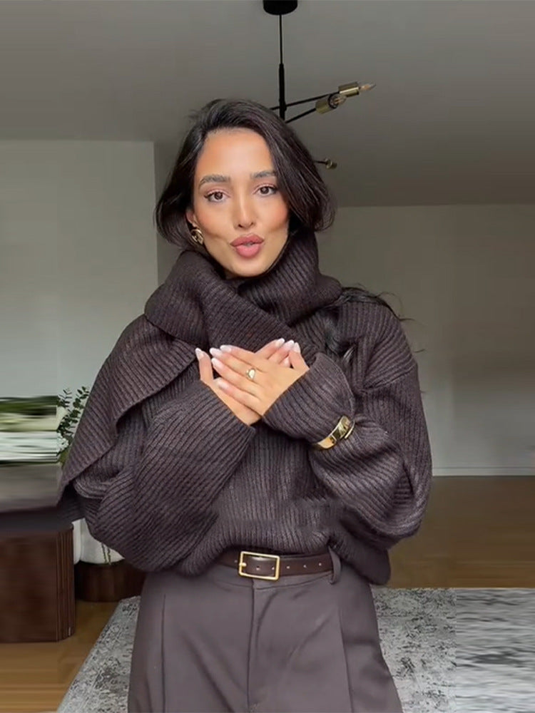 Scarlett Scarf-Neck Signature Knit