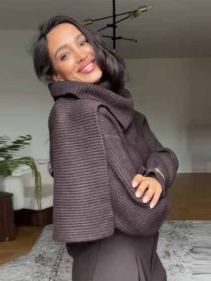 Scarlett Scarf-Neck Signature Knit