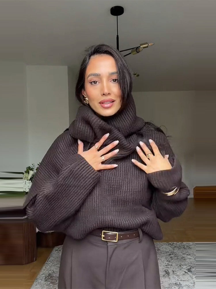 Scarlett Scarf-Neck Signature Knit