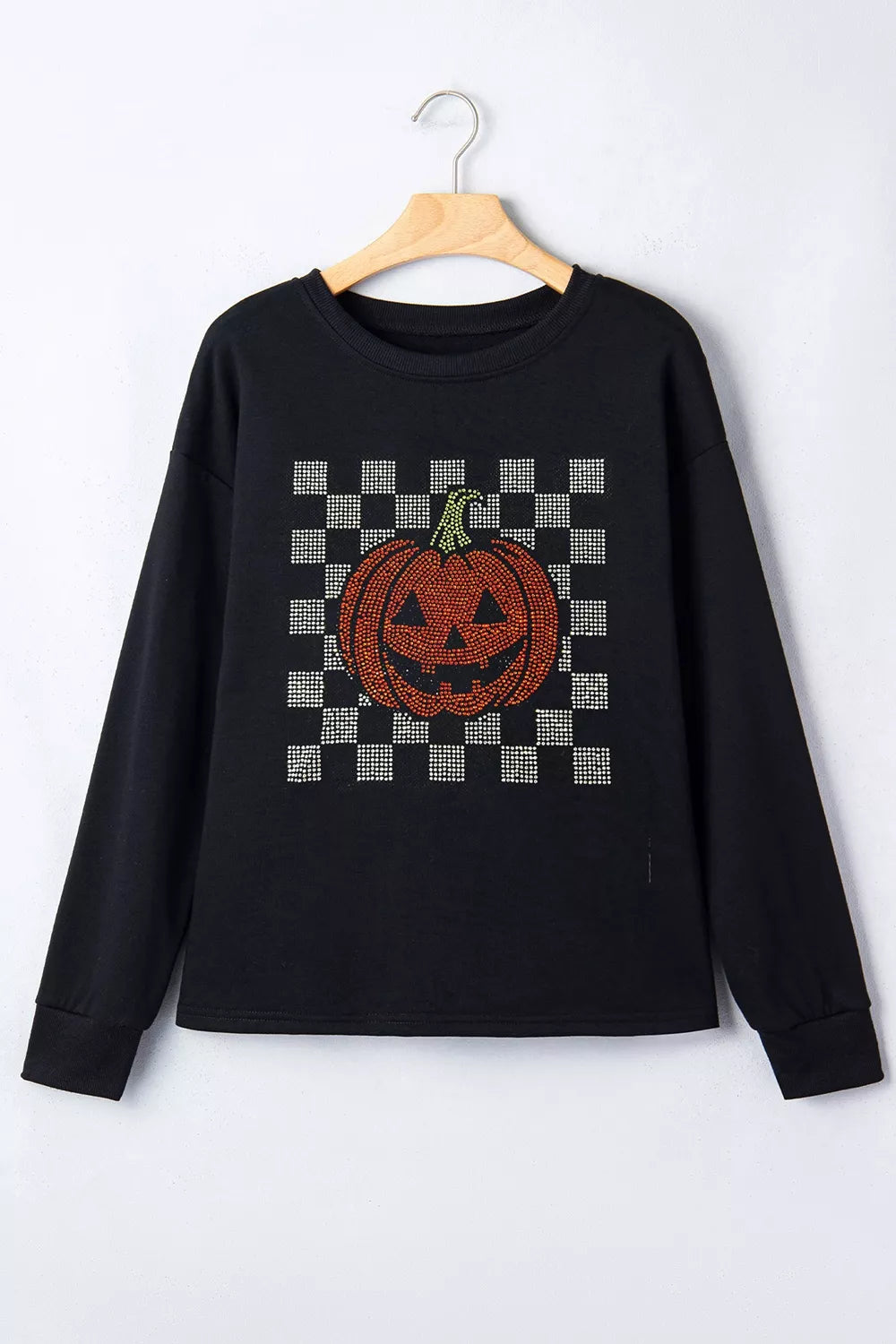 Rhinestone Pumpkin Long Sleeve Sweatshirt – Mayce Halloween Edit