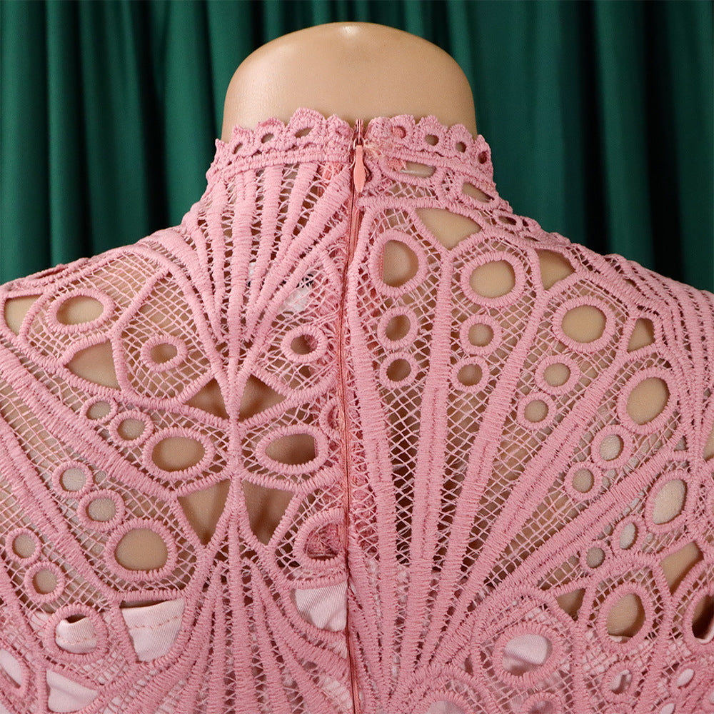 Lace Pleated Midi Dress – Scarlett