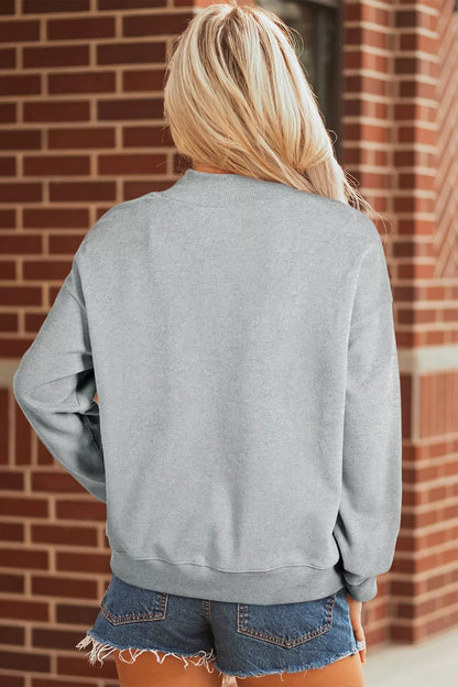Halloween Rhinestone Skull Graphic Mock Neck Baggy Pullover Sweatshirt – Mayce Halloween Edit