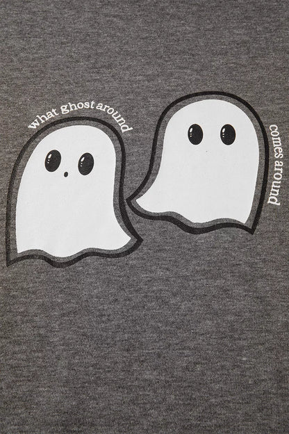 Halloween Ghost Print Mineral Wash Oversize Hoodie – Mayce Halloween Edit