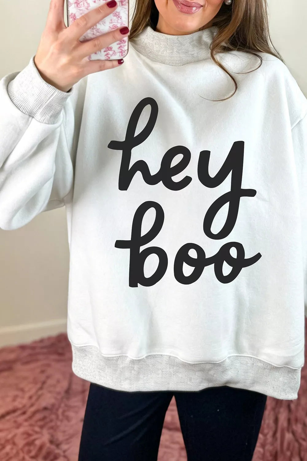 Reversible Halloween Graphic Mock Neck Tunic Sweatshirt – Mayce Halloween Edit