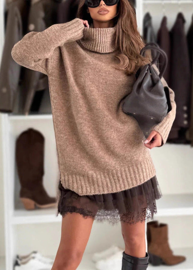 Velour Ease Oversized Turtleneck