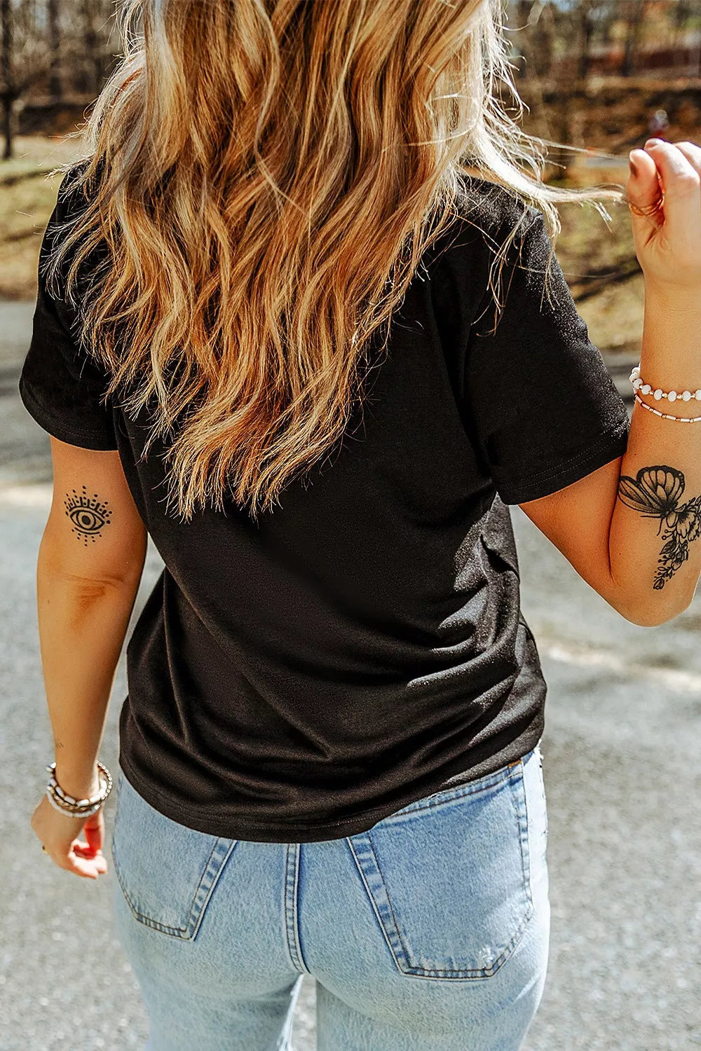 Rhinestone Skull Graphic Crew Neck T-Shirt – Mayce Halloween Edit