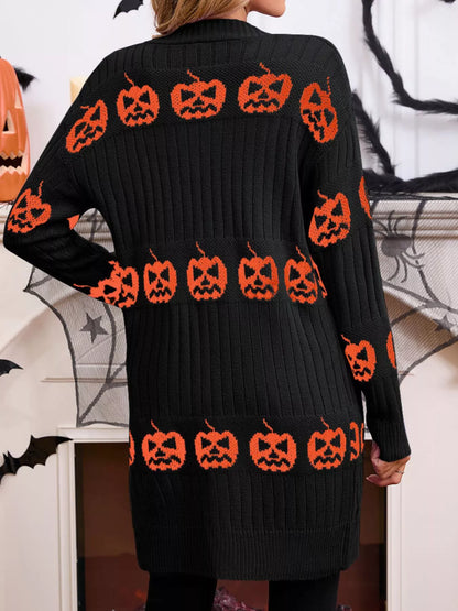 Halloween Pumpkin Open Front Knit Cardigan – Mayce Halloween Edit