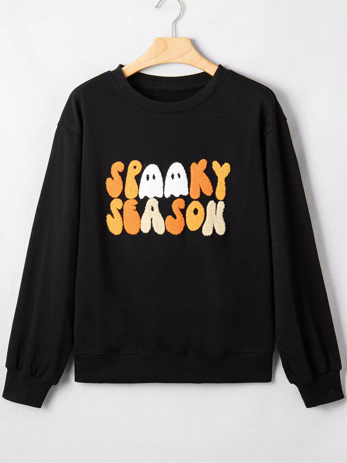 Embroidered Spooky Season Long Sleeve Round Neck Sweatshirt – Mayce Halloween Edit