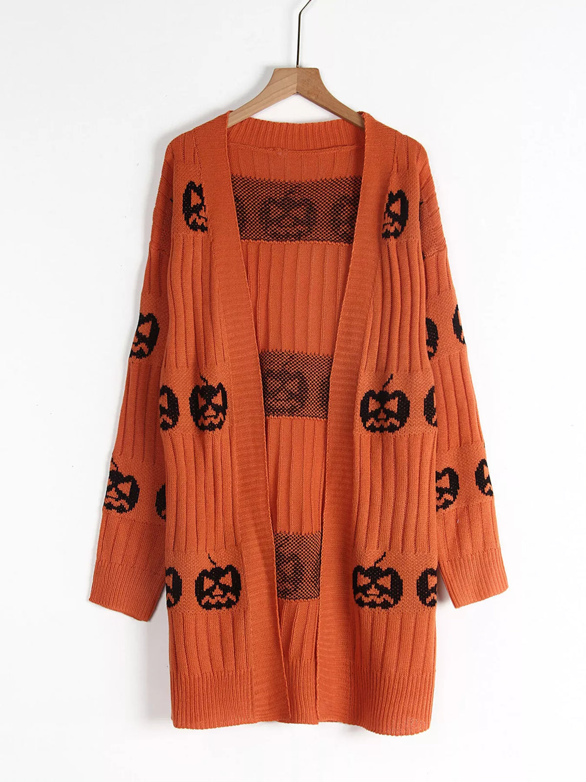 Halloween Pumpkin Open Front Knit Cardigan – Mayce Halloween Edit
