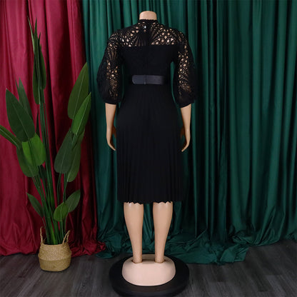 Lace Pleated Midi Dress – Scarlett