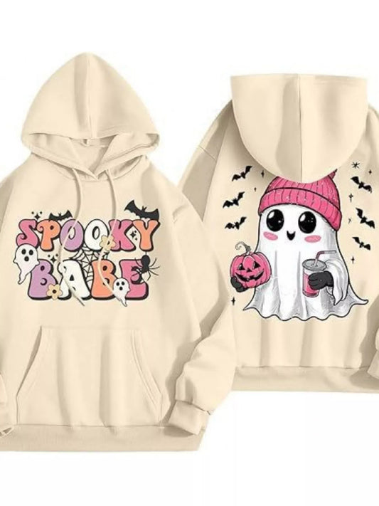 Full Size Halloween Graphic Long Sleeve Hoodie Plus Size – Mayce Halloween Edit