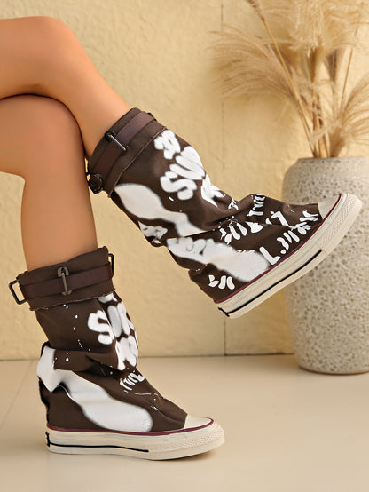 Rowan Graffiti Buckle Boots