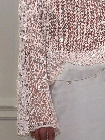 Sequin Long Sleeve Knit Cover Up – Mayce Halloween Edit
