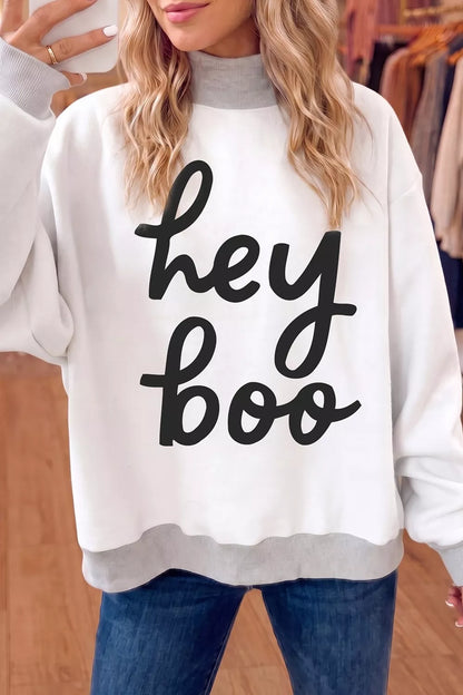 Reversible Halloween Graphic Mock Neck Tunic Sweatshirt – Mayce Halloween Edit