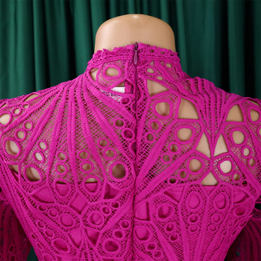 Lace Pleated Midi Dress – Scarlett