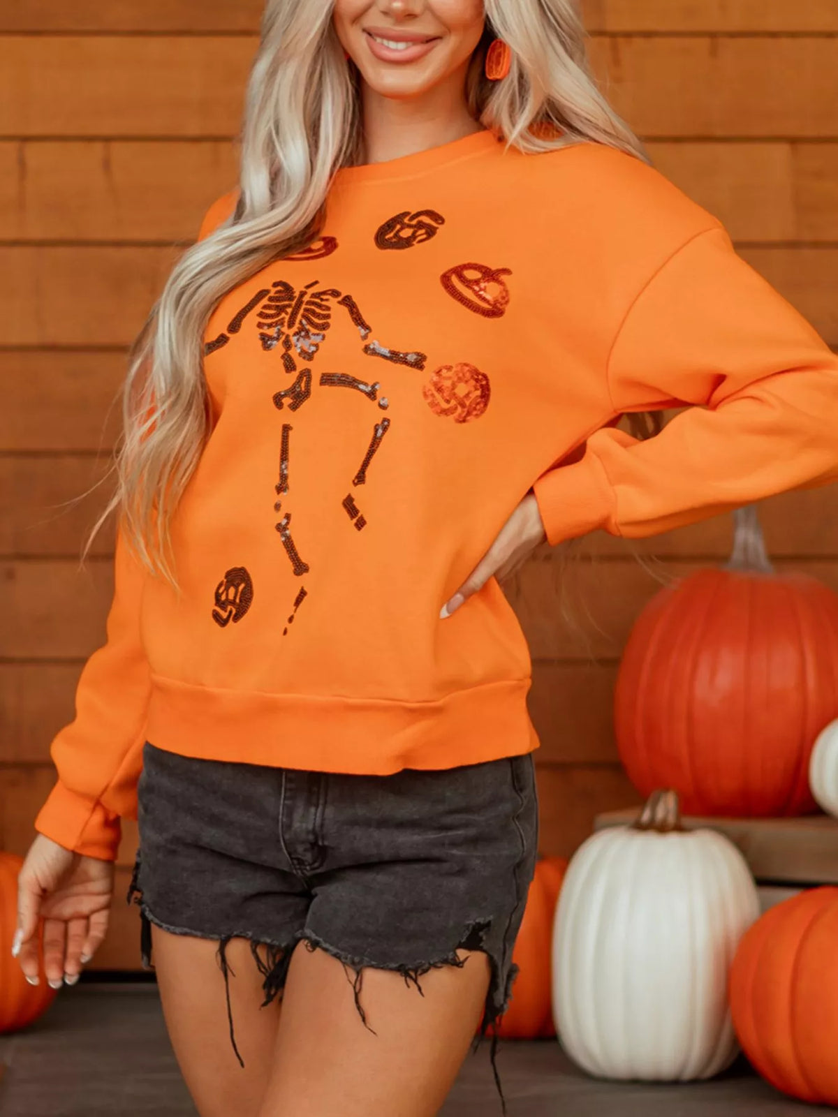 Dancing Critters Sequin Halloween Crew-Neck Sweatshirt – Mayce Halloween Edit
