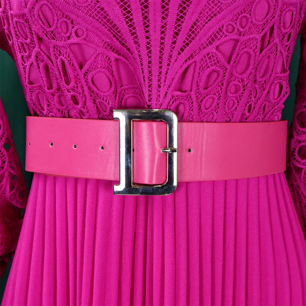 Lace Pleated Midi Dress – Scarlett