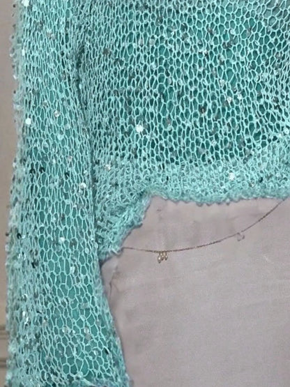 Sequin Long Sleeve Knit Cover Up – Mayce Halloween Edit