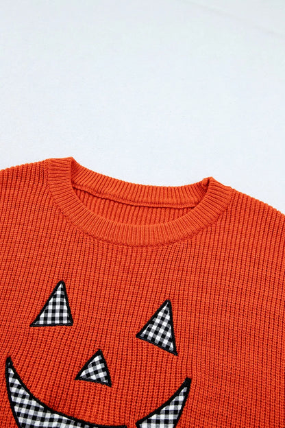 Drop Shoulder Long Sleeve Round Neck Halloween Sweater – Mayce Halloween Edit