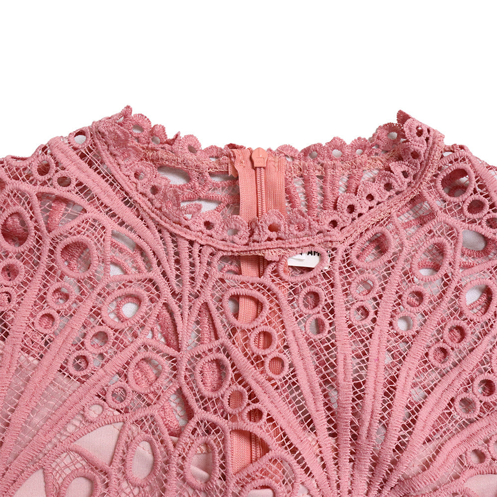 Lace Pleated Midi Dress – Scarlett