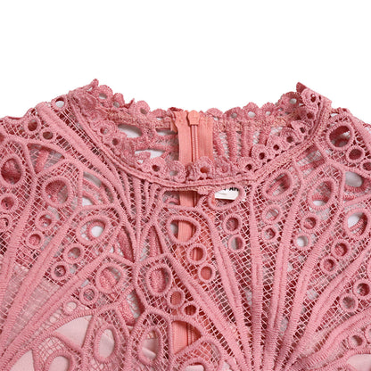 Lace Pleated Midi Dress – Scarlett