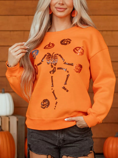 Dancing Critters Sequin Halloween Crew-Neck Sweatshirt – Mayce Halloween Edit