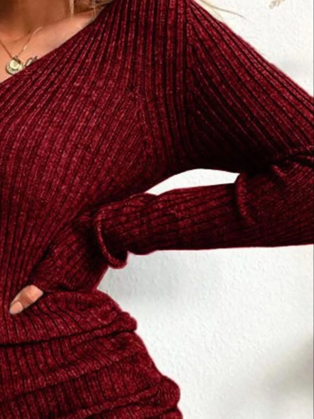 Colette Ribbed Drawstring Bodycon Sweater Dress by Mayce Elegante — product image 18